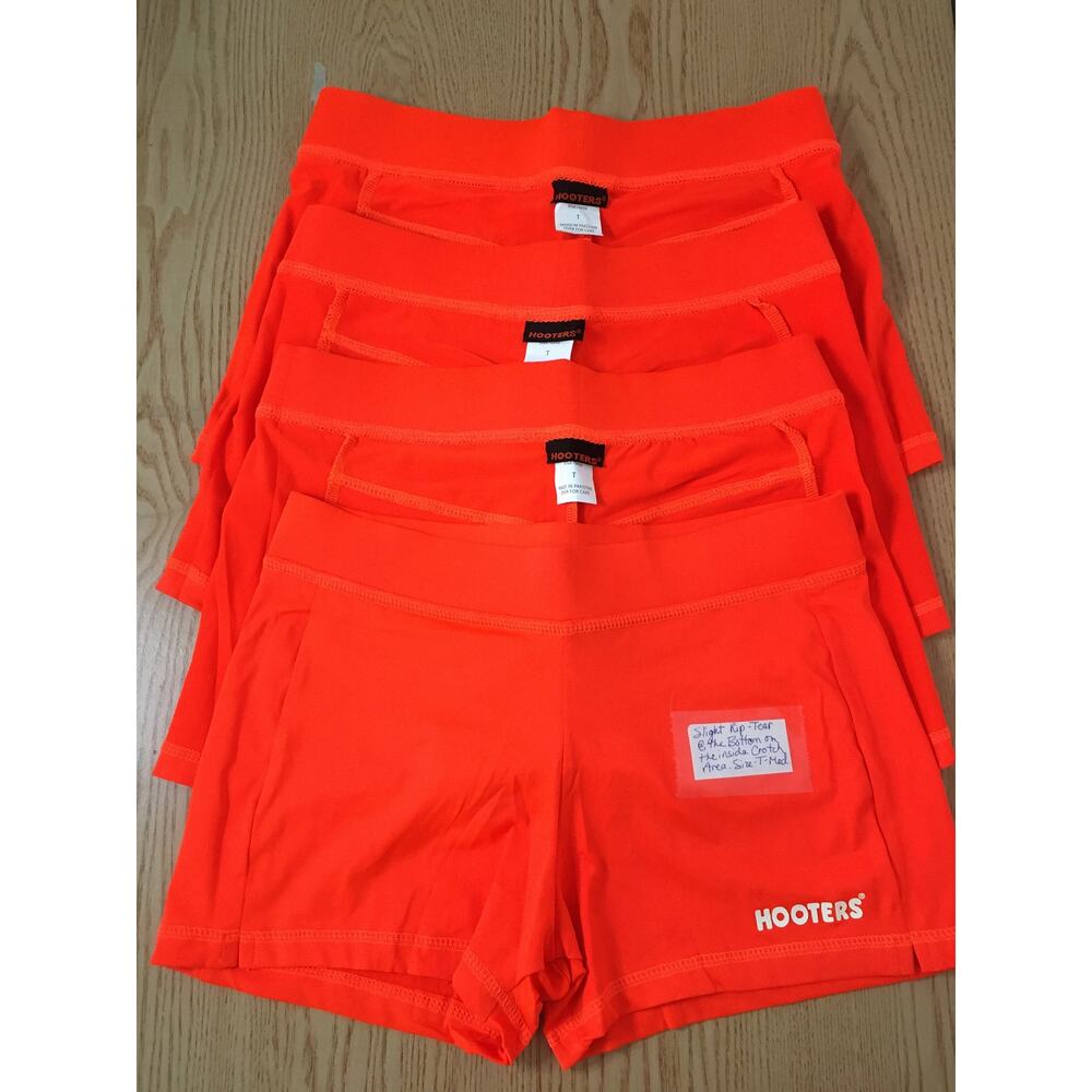 B8 New Women’s Hooters Uniform Shorts Size T-Medium with Rip Tear at the Bottom
